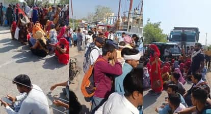 Kanpur Hundreds of workers stand firm on their demands stage sit in and protest outside factory gates