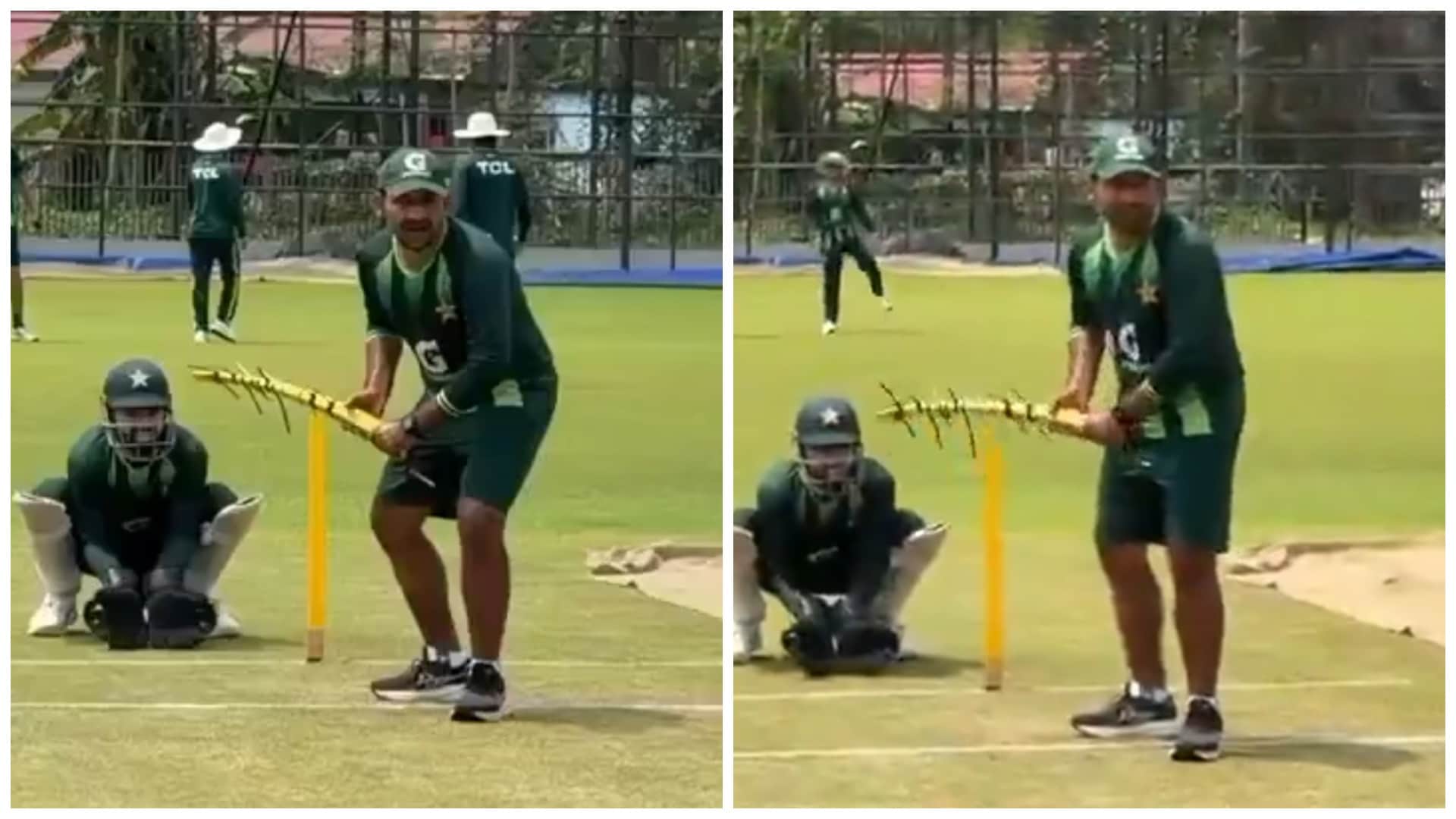 Pakistan Coach Sarfaraz Ahmed ‘Antenna Drill’ With Rizwan Goes Viral, Fans Troll Team After Bangladesh Defeat