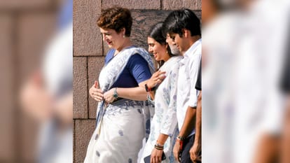 Sonia, Rahul and Priyanka seen together on Rajiv's death anniversary, see photos