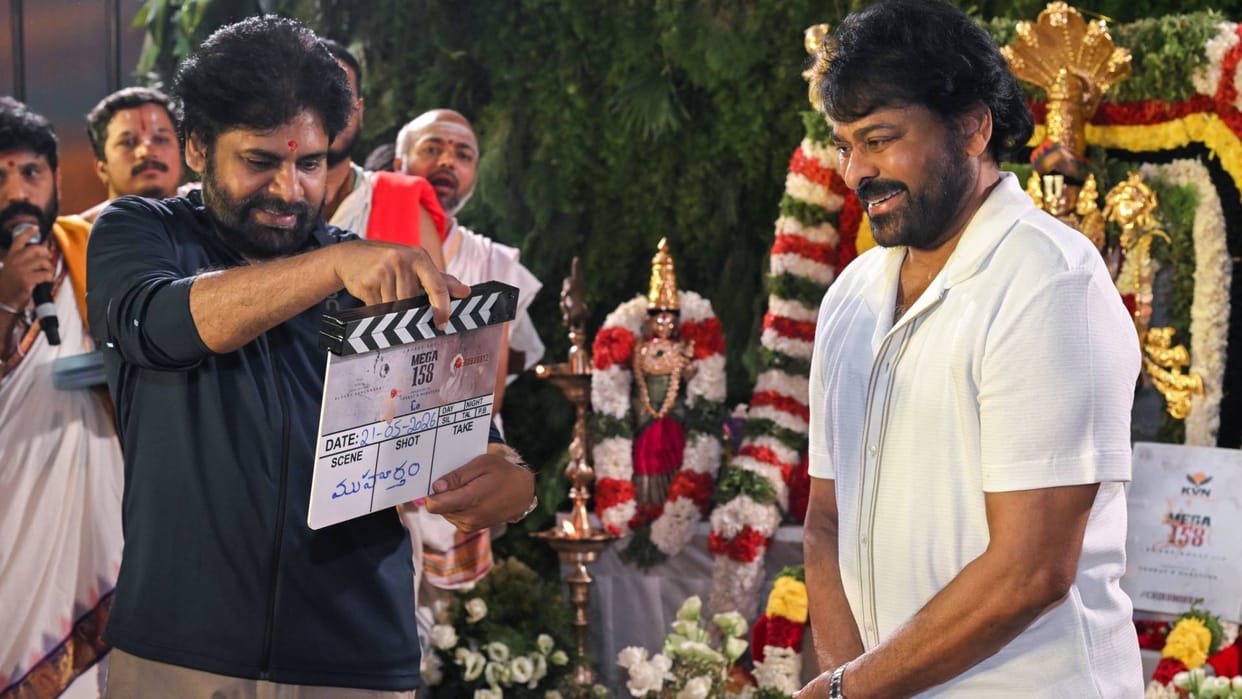 Mega 158 Shoot Begins: Deputy CM actor Pawan kalyan launches Megastar Brother Chiranjeevi Upcoming Movie