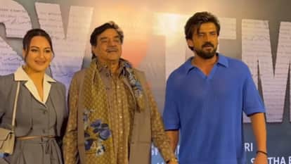 Shatrughan Sinha arrive At Daughter Sonakshi Sinha Movie System special screening Suriya Jyothika also spotted