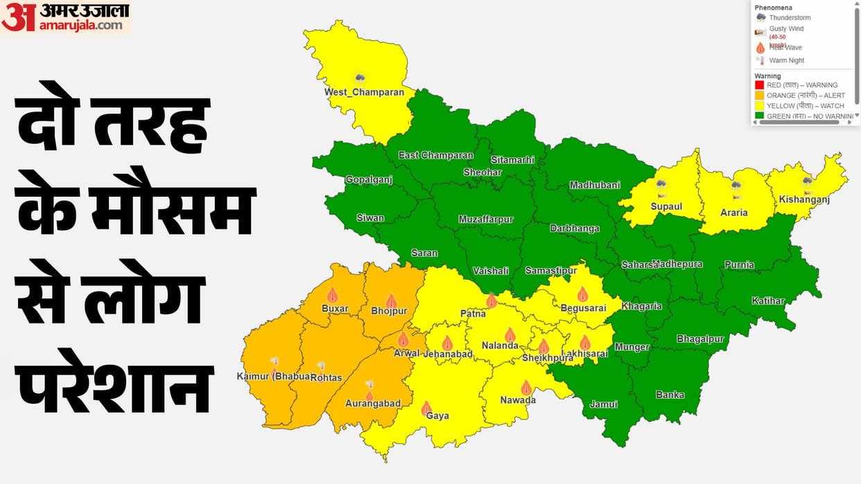 Bihar Weather Update Heat wave in many districts, rain and thunderstorm alert in some districts