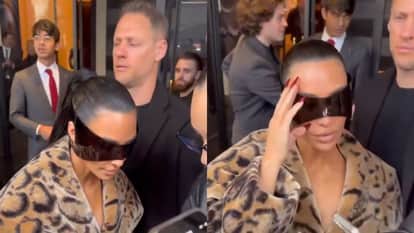 Kim Kardashian Steps Out In Black Sunglasses users trolled her says It is Helmet