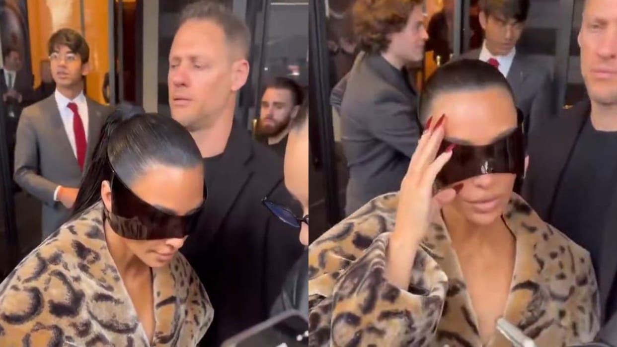 Kim Kardashian Steps Out In Black Sunglasses users trolled her says It is Helmet