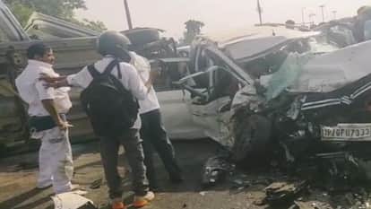 Prayagraj Accident Two cars collided near the Naini new Yamuna bridge, killing three members of same family.