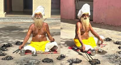 Sadhu Ramanand Das Endures 45-Degree Scorching Heat for Extreme Spiritual Practice