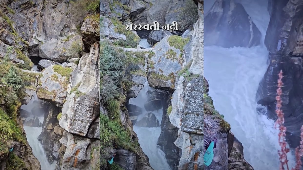 Viral Video of saraswati river mana village uttarakhand mystery know the story of pandava