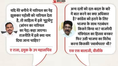 DMK A. Raja makes a scathing remark on VCK and IUML says them coconut tree leaning towards a neighbor