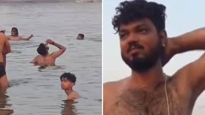 Varanasi News Video Youth Drinking Beer in Ganges Goes Viral Public Outrage Religious Sentiments Are Hurt