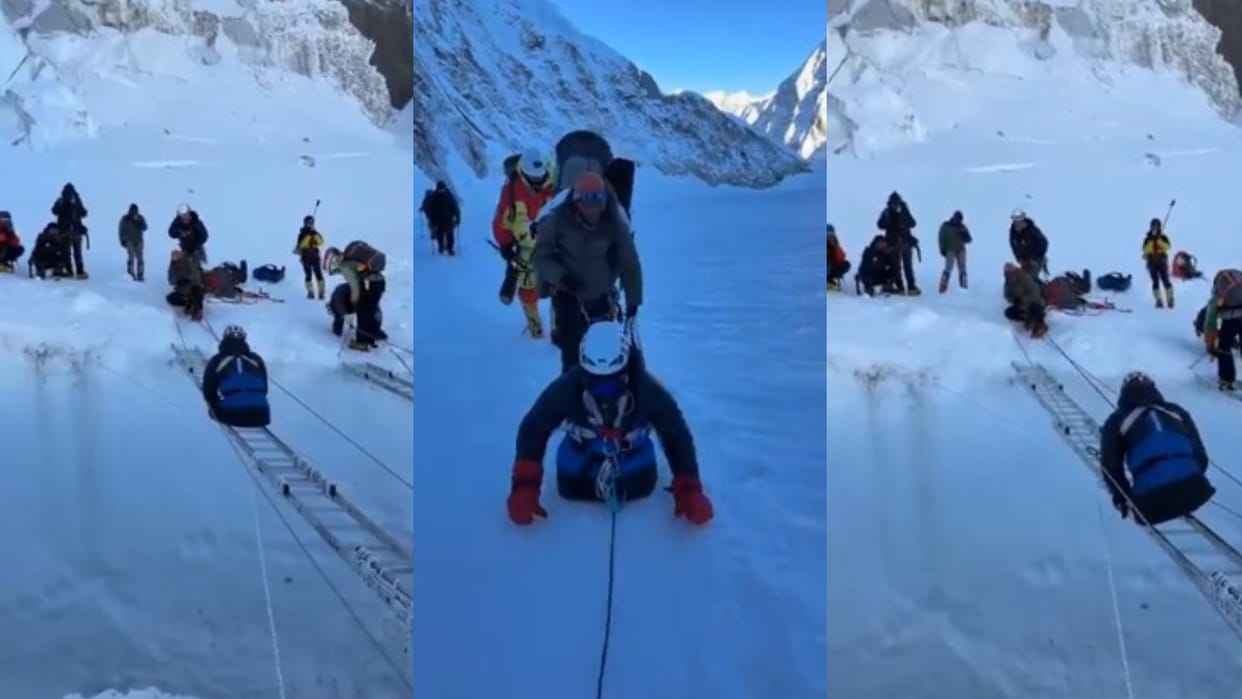 Russian mountaineer Rustam Nabijev climbed mount everest withour legs video Viral
