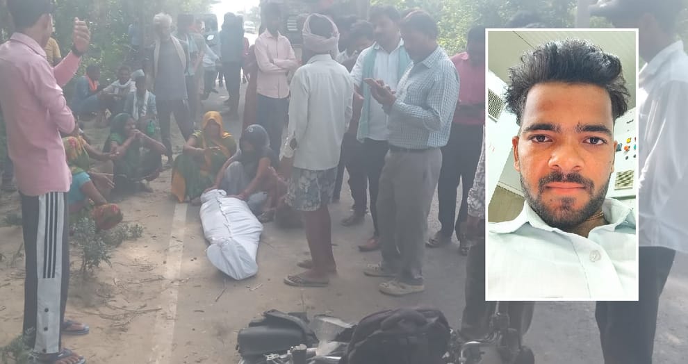 Hardoi Thar slams into motorcycle youth heading to factory dies body sent for post mortem