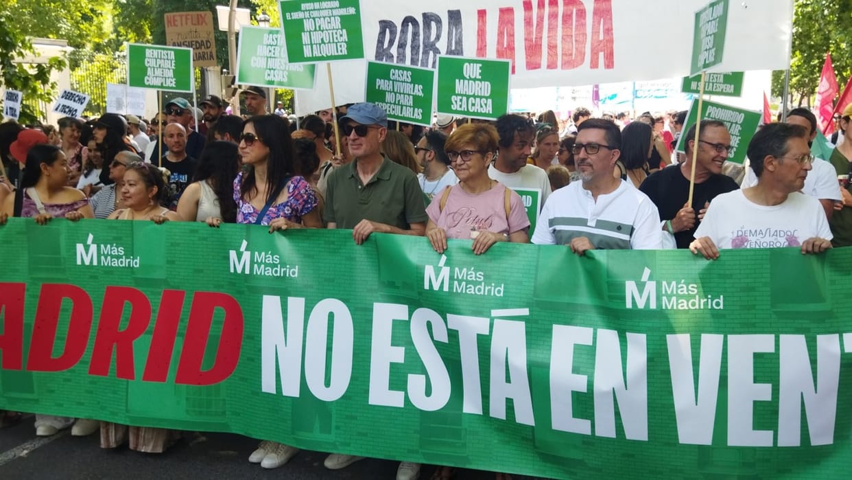 Thousands in Spain's capital protest increasing housing costs