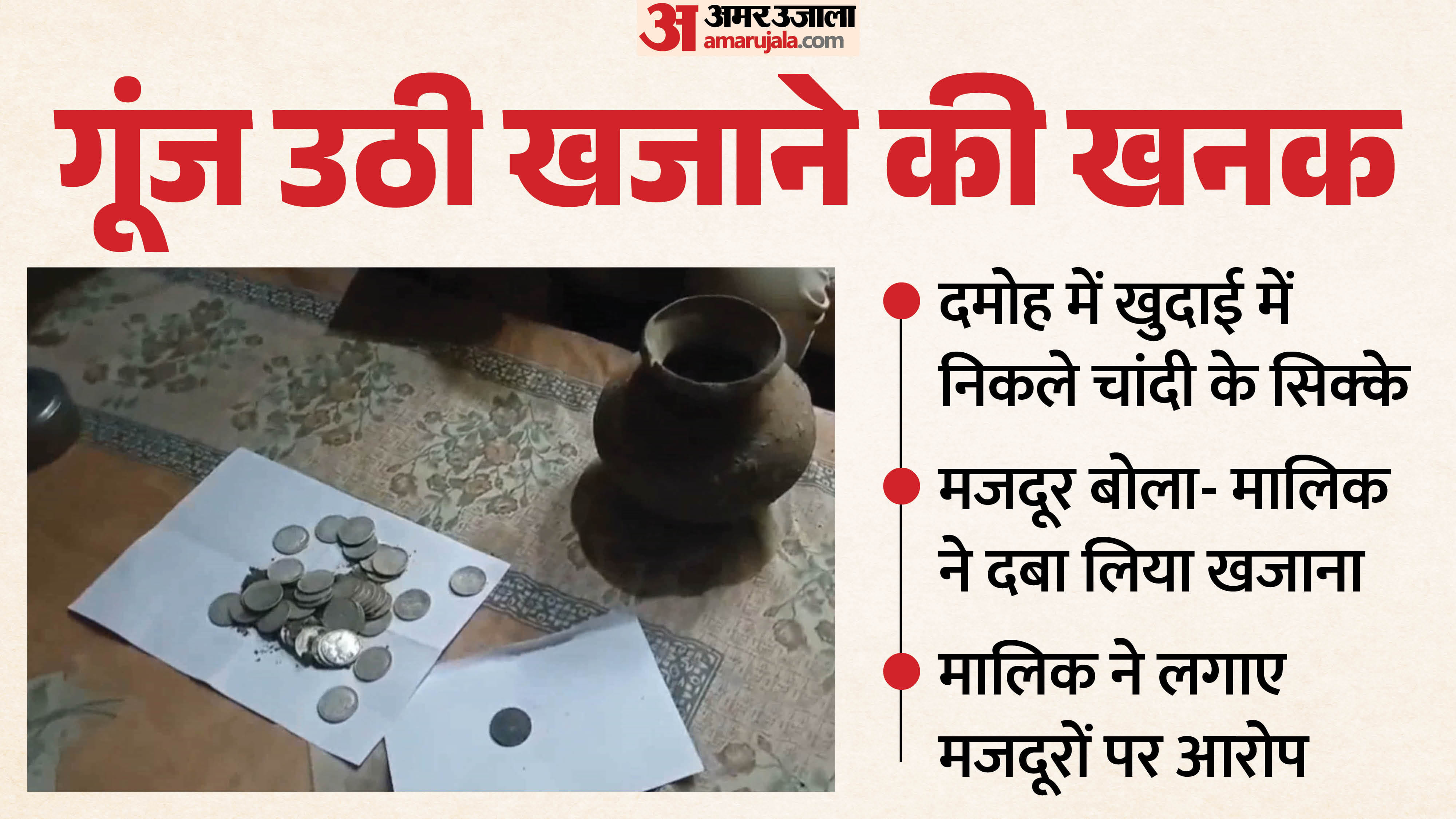 दमोह में ब्रिटिशकालीन सिक्के मिले हैं।