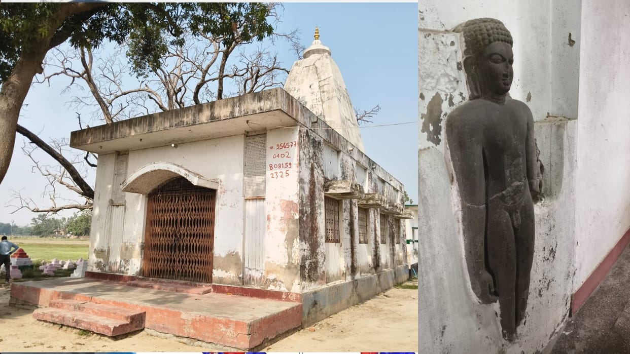 Statue of the ninth Tirthankara of Jainism in the sanctum sanctorum of Taposthali in Bhagalpur block of Deoria