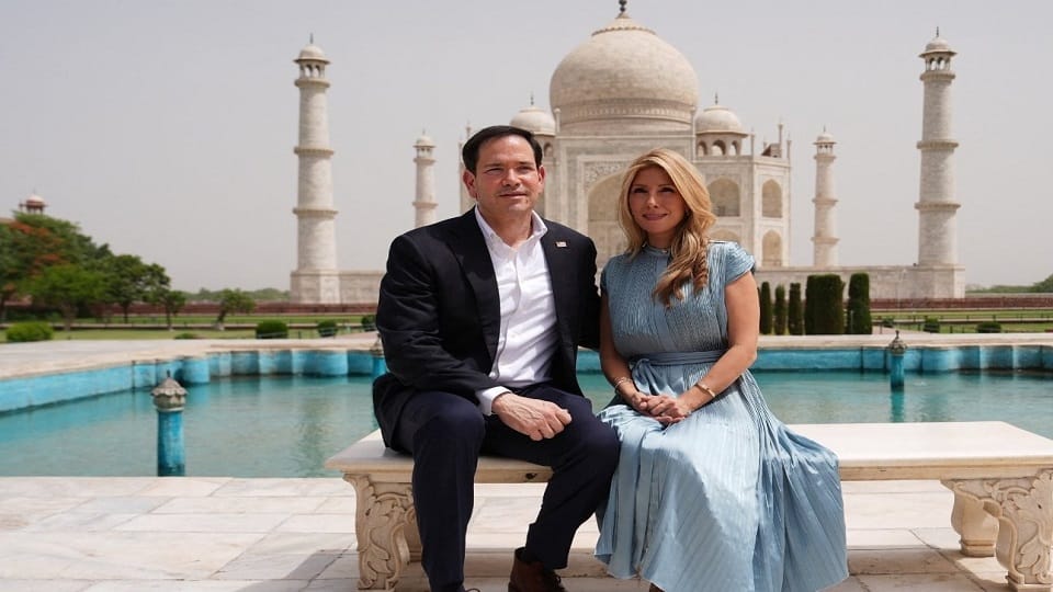 US Secretary Marco Rubio Visits Taj Mahal Amid Tight Security, Admires the Iconic Monument