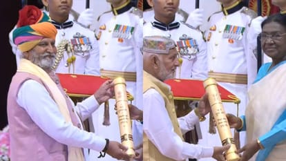 Padma awards 2026: President Droupadi Murmu presenting Padma Awards to Dharmendra Hema malini R Madhavan