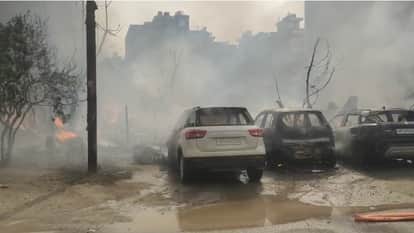 Massive Fire Breaks Out in Indirapuram Slums Cylinders Explode