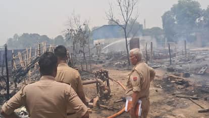 30 huts burnt to ashes due to a spark while cooking food