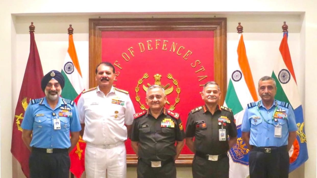 final cosc meeting cds general anil chauhan admiral dinesh tripathi retirement indian armed forces