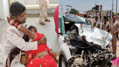 Etawah: Car Crashes into Stationary Container on Highway; Five Seriously Injured