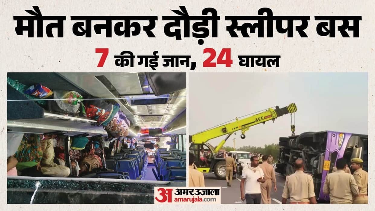 Unnao Accident Speed of 120 Proves Fatal Bus Overturns and Skids for 100 Meters Bodies Litter Expressway