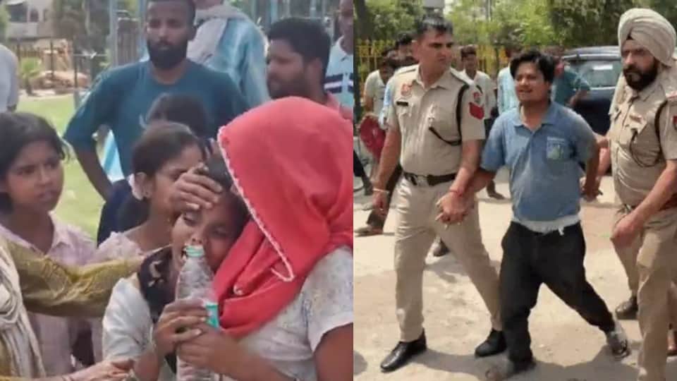 बच्ची की हत्या के बाद विलाप करती मां, पुलिस की गिरफ्त में आरोपी