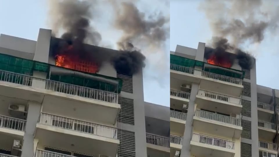 A fire broke out in Flat located on 15th floor of Shipra Srishti Society in Ghaziabad