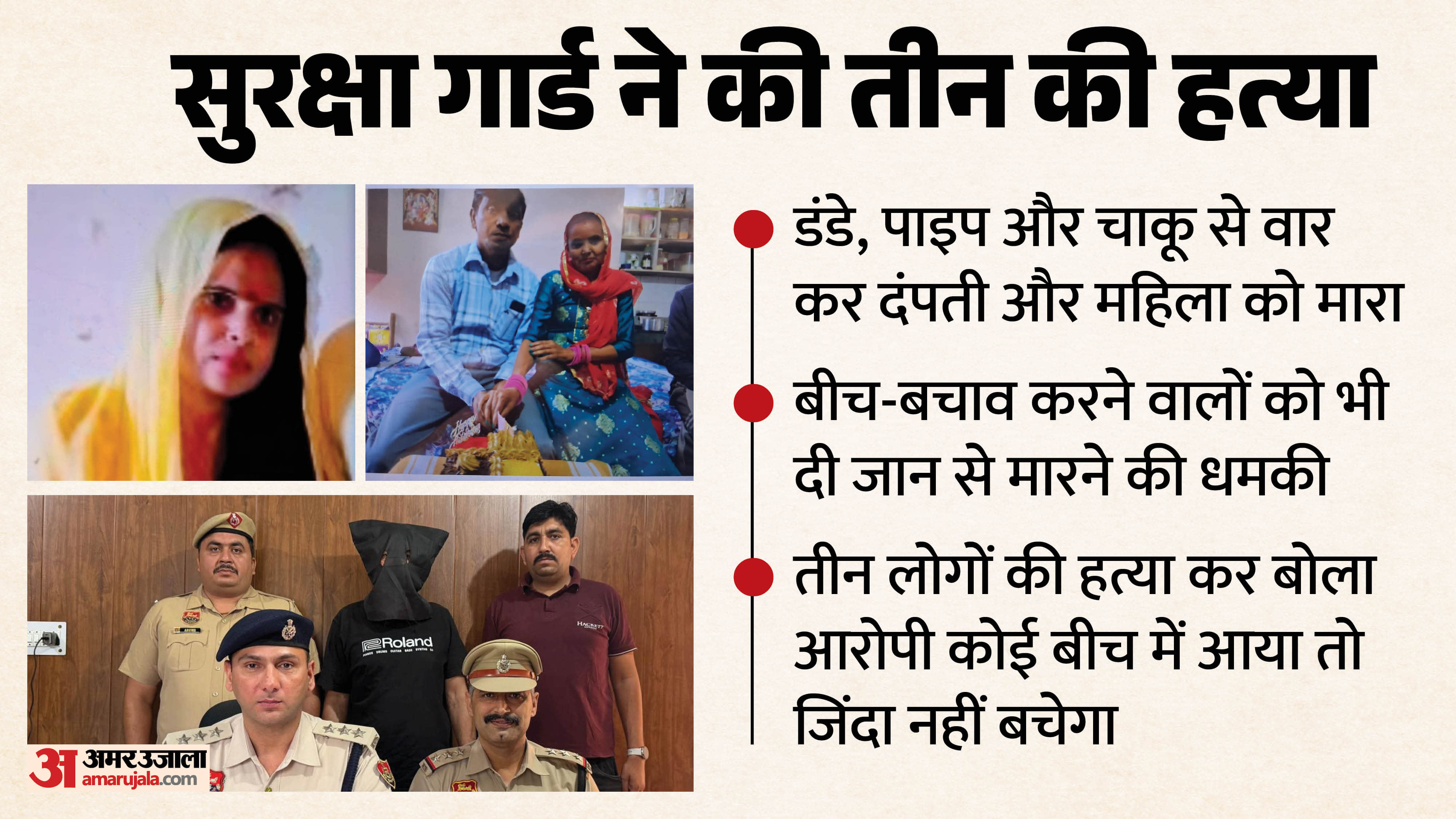Sonipat Murder Case Security Guard Kills Couple and Woman With Rod and Knife After Minor Dispute