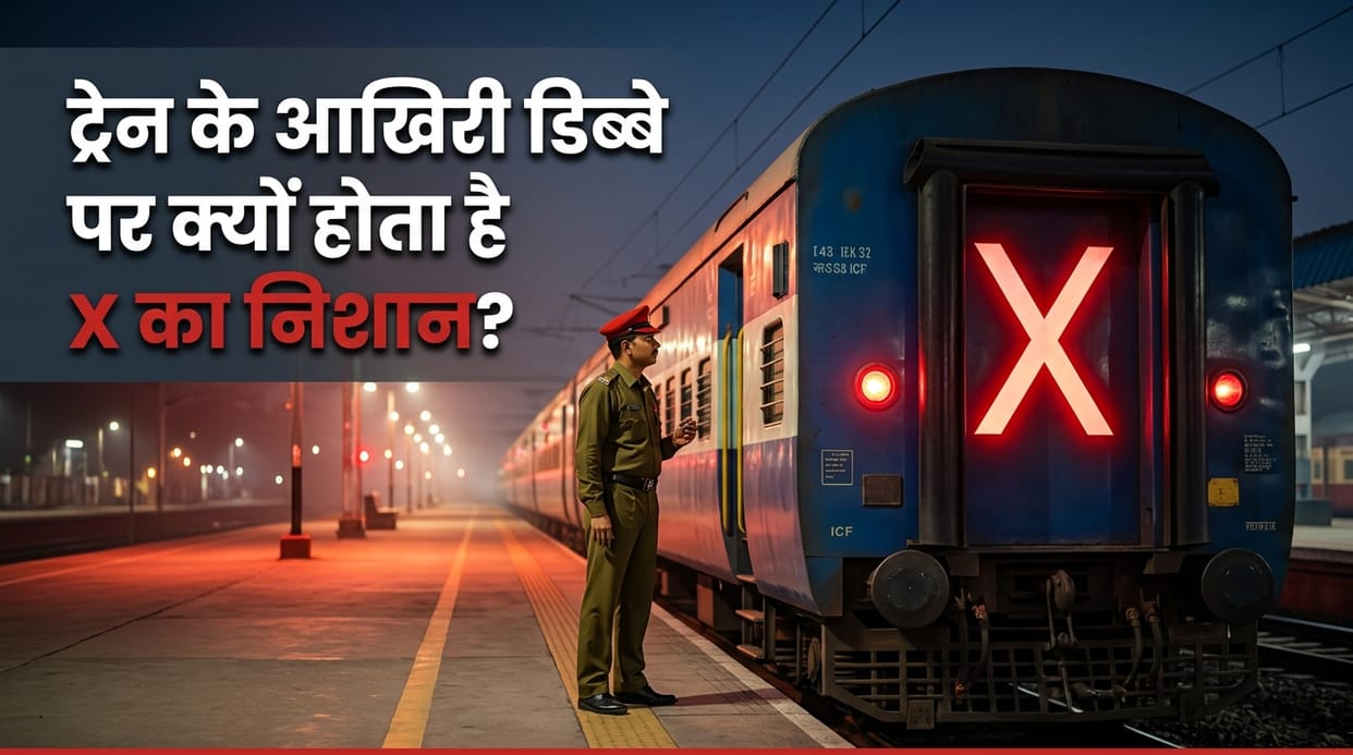 Why is there an X mark on the back of the train ke piche x ka Nishan kyo hota hai