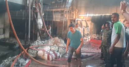 Massive Blaze Erupts at Dona-Pattal Factory in Mathura, Army Team Joins Firefighting Operation