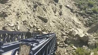 massive landslide in lahaul spiti jahlma bridge collapsed connectivity cut