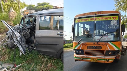 Moradabad: Student Dies in Collision Between Roadways Bus and Car; Seven Injured, Including Bride and Groom