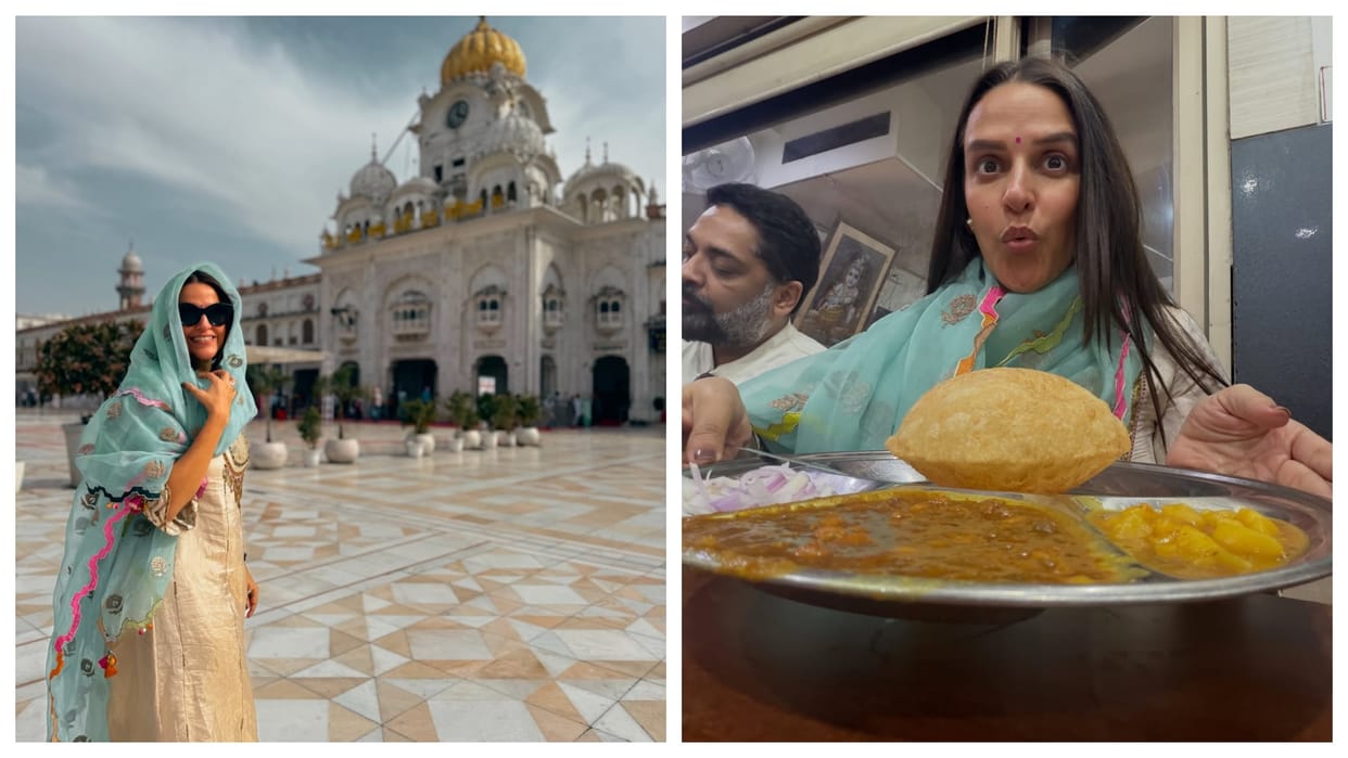 Neha Dhupia dives into authentic chole bhature seeks blessings at Golden Temple in Amritsar
