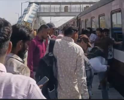 Indore: Smoke billowed from the engine of the Mhow-Indore DEMU train, causing panic among passengers, and the