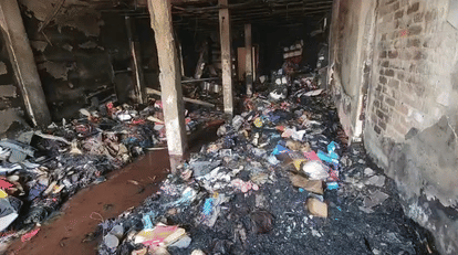 Ayodhya: Massive Fire at Clothing Showroom Caused by Short Circuit; Loss Estimated at ₹70 Lakhs