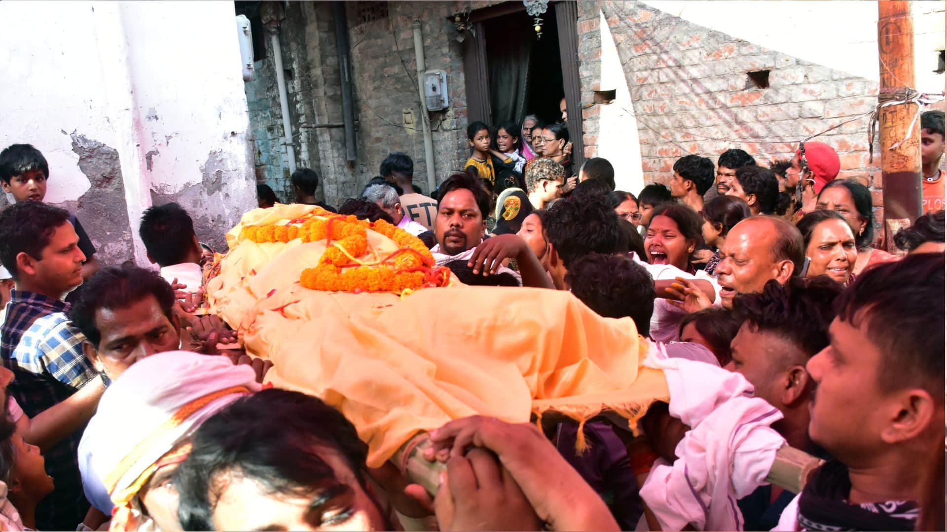 The bodies of the three teenagers were brought one after the other and the last journey took place together