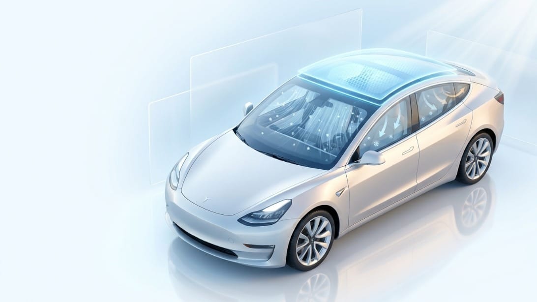 Tesla’s New Patent: Panoramic Glass Roof AC Work , Keeping Car Cabin Cool