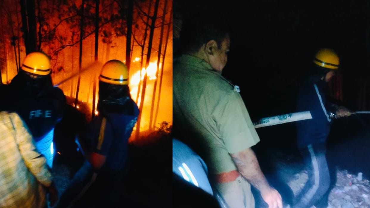 Massive Forest Fire in Uttarkashi Barethi Reaches Highway Travelers Safely Evacuated from Guest House
