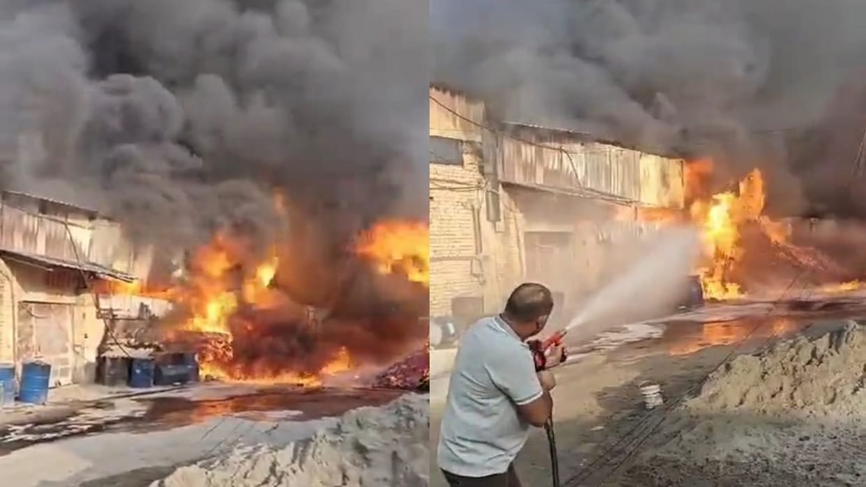 Massive Fire in Sonipat's Old Industrial Area Kalupur Timber Warehouse and Paint Factory Gutted