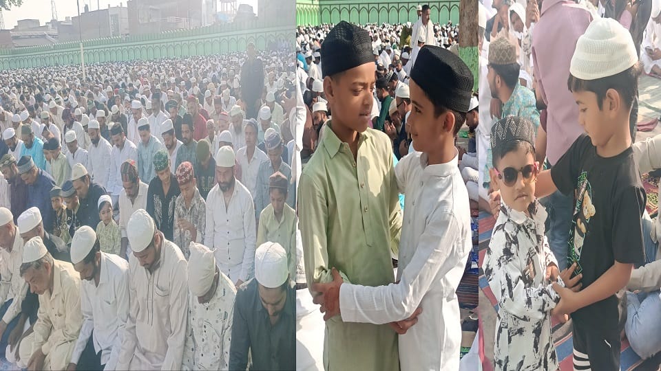 Eid prayers were offered in Hathras Eidgahs and mosques