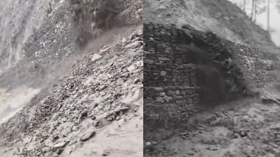 बदरीनाथ हाईवे पर आया मलबा