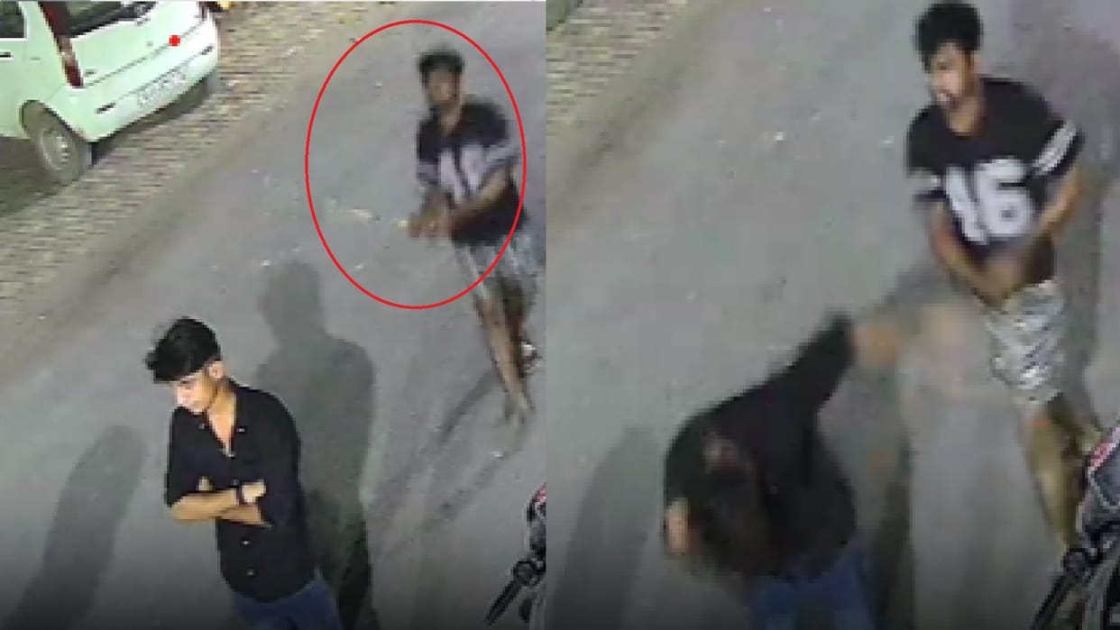 Hooliganism inside a Raipur colony; youth attacked with a stick; CCTV footage goes viral