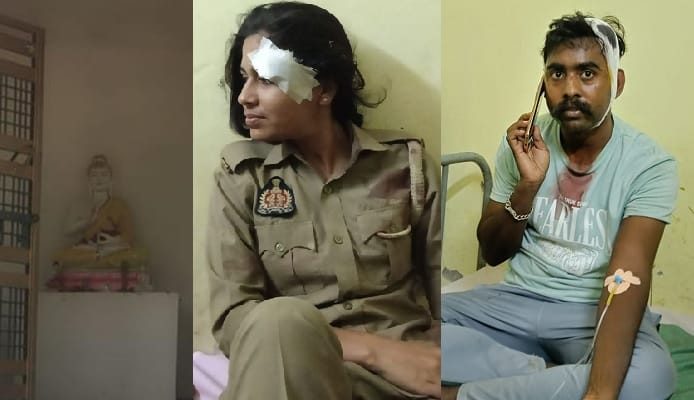 Hardoi Uproar Erupts Over Buddha Statue Two Policemen Injured in Stone Pelting arresting 10 individuals