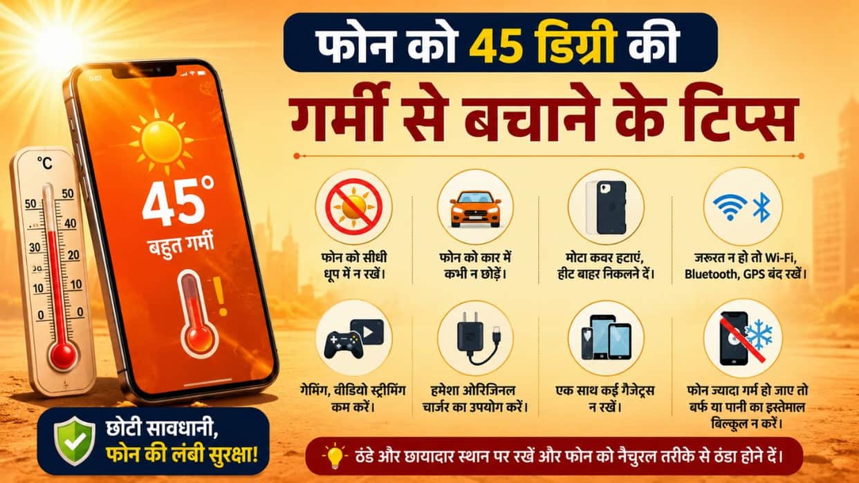 how to protect smartphone from overheating in 45 degree summer