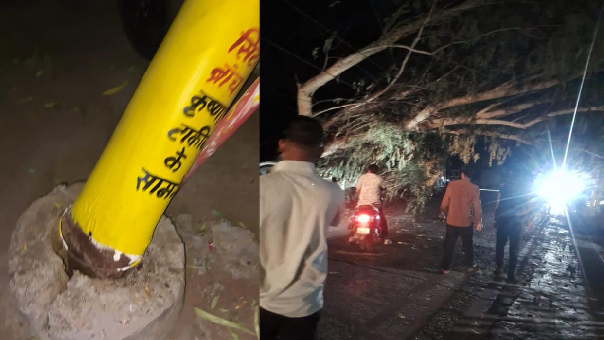 Lalitpur: Late night rain and storm caused trees to fall on 33 KV power lines