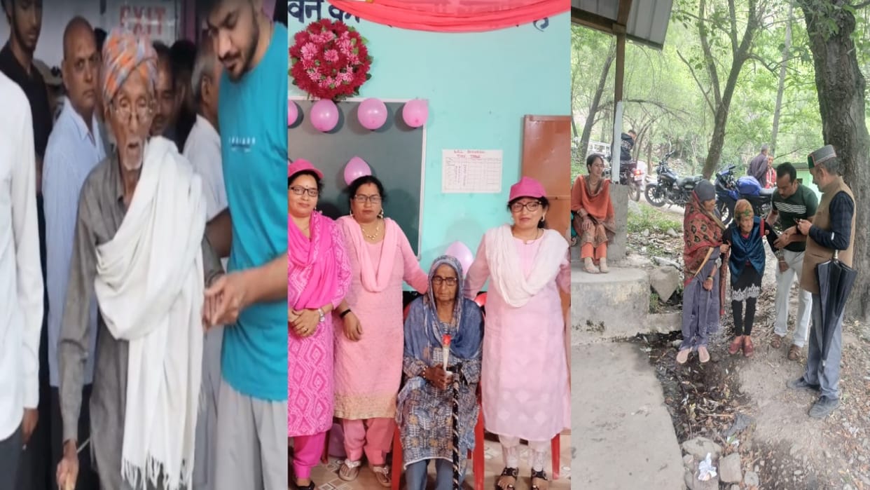 HP Panchayat Elections: Spirits Undeterred Even Amidst Rain, 101YearOld Casts Vote; CM Mother Also Franchise