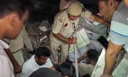Rescue team on spot after house collapse accident in Saket area of South Delhi