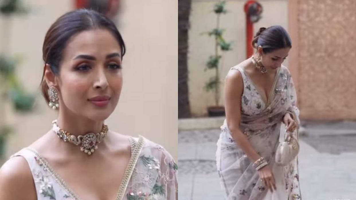 Malaika Arora gives poses in saree video goes viral users praise actress