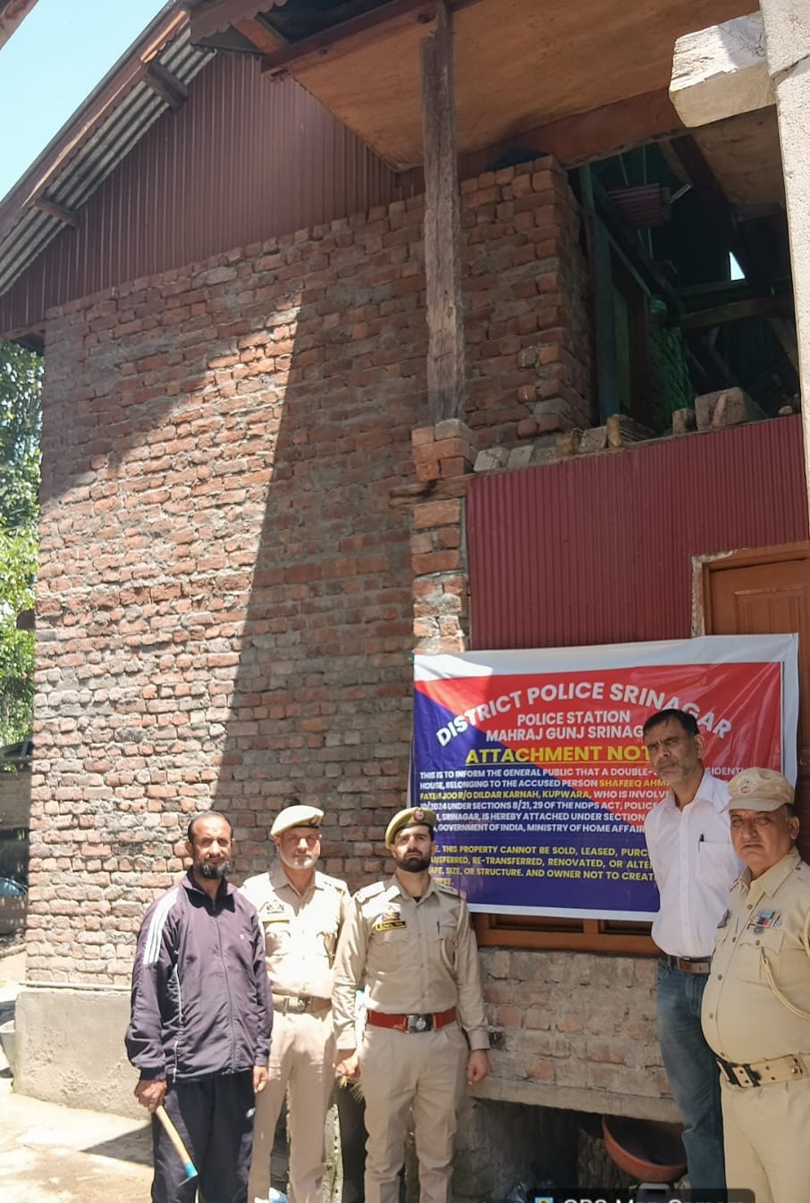 Properties worth Rs 2 crore linked to drug trafficking attacked in Srinagar