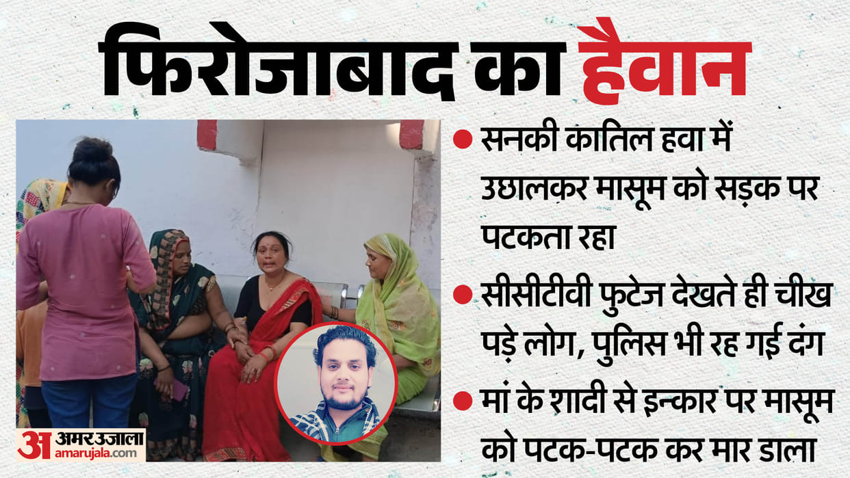 firozabad murder case 34 second video accused innocent child Slammed onto road for 27 seconds